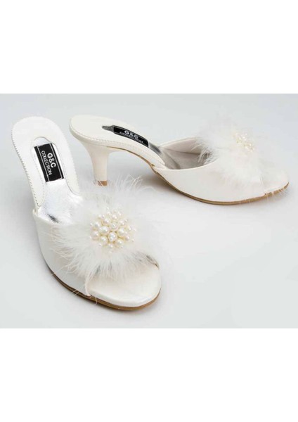 Boncuk Tüylü Çeyizlik Bayan Terlik 125 fiyatları