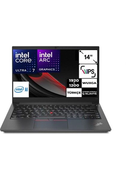 Thinkpad E14 Gen6 Ultra 7 155H 32 GB 512 GB SSD Windows 11 Pro Arc Graphics 14" Wuxga Taşınabilir Bilgisayar 21M70091TXCB3