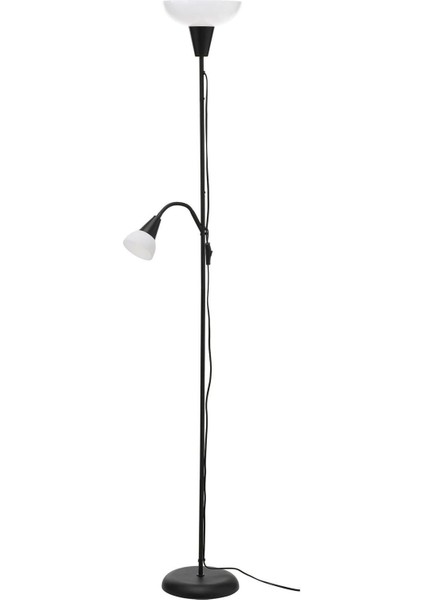 Okuma Lambalı Yer Lambası Lambader Siyah 178 cm JC015