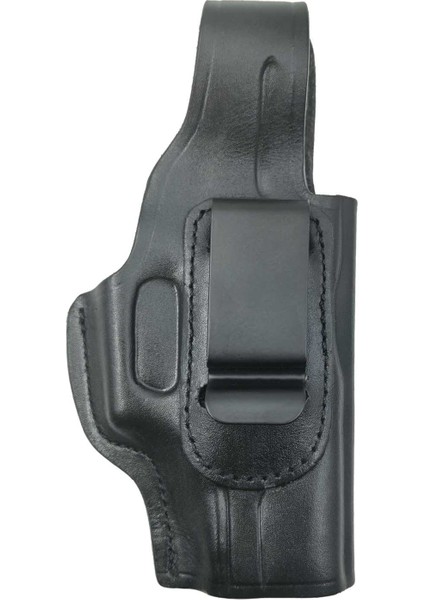 Glock 19 Uyumlu Gerçek Deri Silah Kılıfı Siyah Metal Maşalı Iş-Dış Kılıf