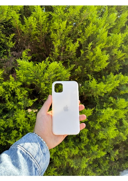 Apple iPhone 11 Beyaz Lansman Uyumlu Içi Kadife Silikon Kılıf