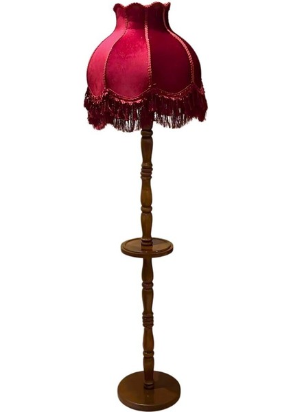 Bordo Sehpalı Vintage Lambader 170 x 45 cm