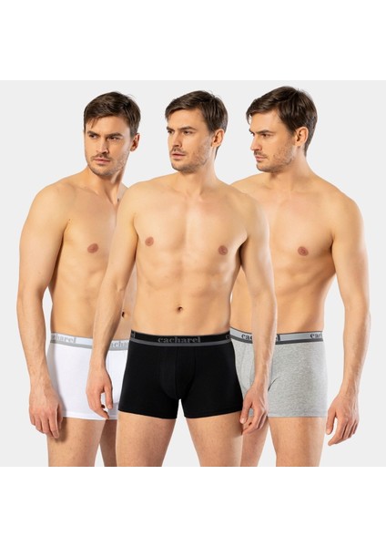 Erkek 3'lü Boxer 1337/BEYAZ-GRI-SIYAH