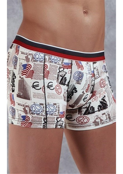 Erkek Modal Çok Renkli Baskılıı Torbalı Normal Paça Boxer 1890