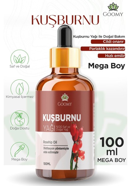 Kuşburnu Çiçeği Yağı Soğuk Sıkım Doğal Bitkisel Sabit Yağ Rosehip Oil 100ml