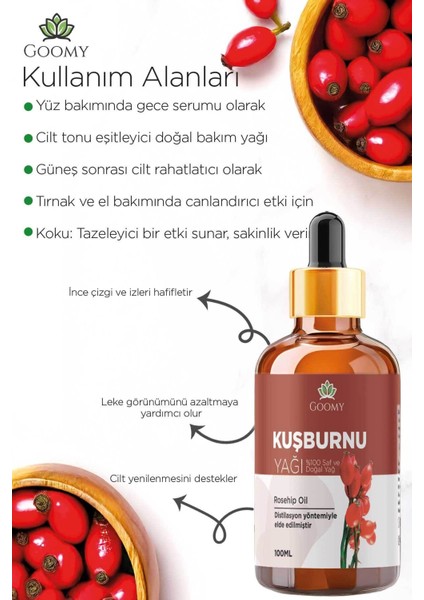 Kuşburnu Çiçeği Yağı Soğuk Sıkım Doğal Bitkisel Sabit Yağ Rosehip Oil 100ml fiyatları