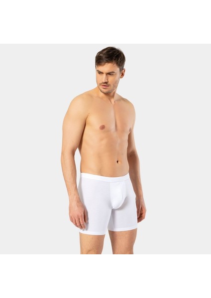 Erkek Likralı Uzun Boxer (Bel Bantlı) 1336/BEYAZ modelleri