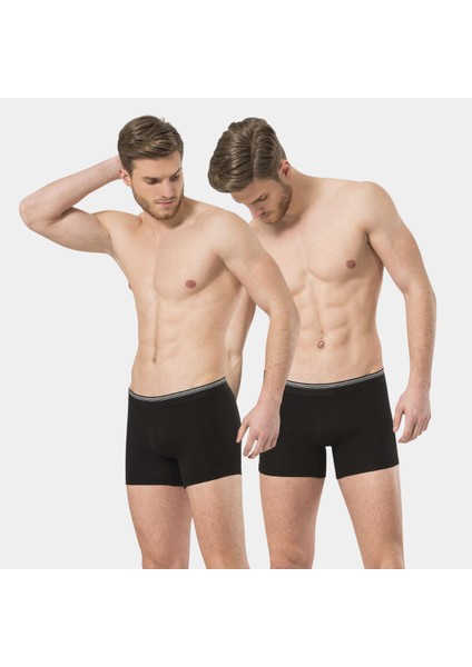 Erkek Likralı Boxer (2'li Paket) 126/SIYAH