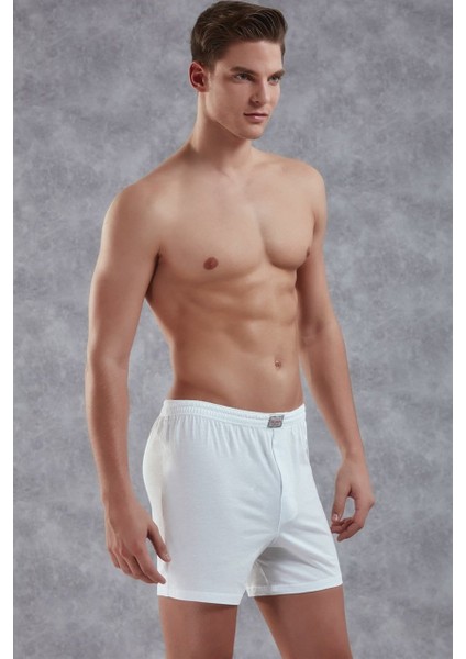 Erkek Pamuk Düğmeli Normal Paça Boxer 1505