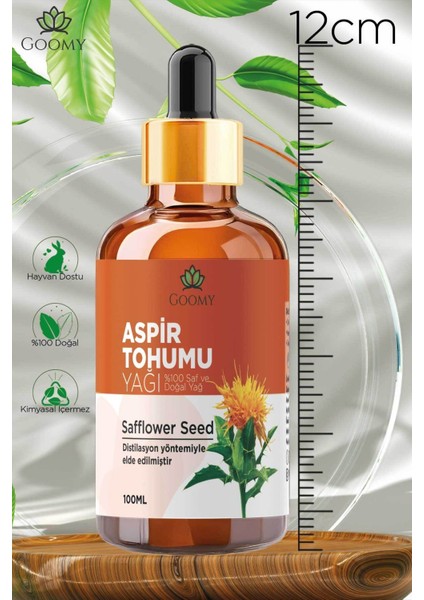 Aspir Tohumu Yağı Soğuk Sıkım Doğal Bitkisel Sabit Yağ Safflower Seed Oil 100ml