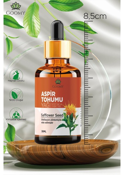 Aspir Tohumu Yağı Soğuk Sıkım Doğal Bitkisel Sabit Yağ Safflower Seed Oil 30ml