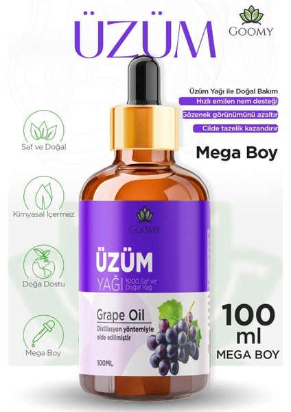 Üzüm Çekirdeği Yağı Soğuk Sıkım Doğal Bitkisel Sabit Yağ Grape Seed Oil 100ml