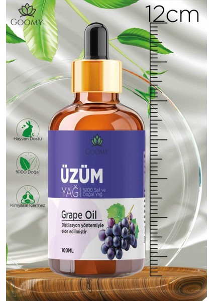Üzüm Çekirdeği Yağı Soğuk Sıkım Doğal Bitkisel Sabit Yağ Grape Seed Oil 100ml