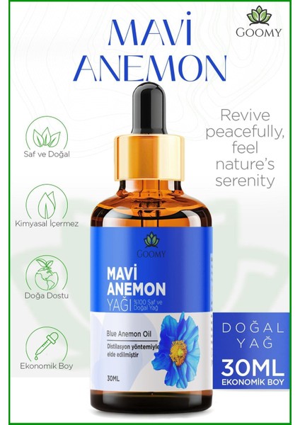 Mavi Anemon Yağı Distilasyon Doğal Bitkisel Uçucu Yağ Blue Anemone Oil 30ml