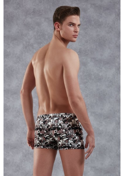 Erkek Modal Çok Renkli Baskılı Torbalı Normal Paça Boxer 1891