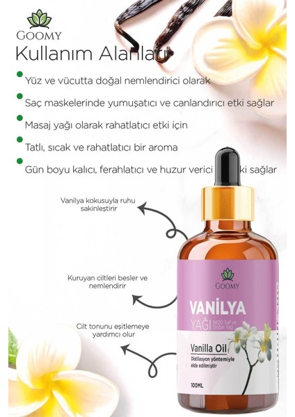 Vanilya Yağı Ekstraksiyon Doğal Bitkisel Uçucu Yağ Vanilla Oil 100ml