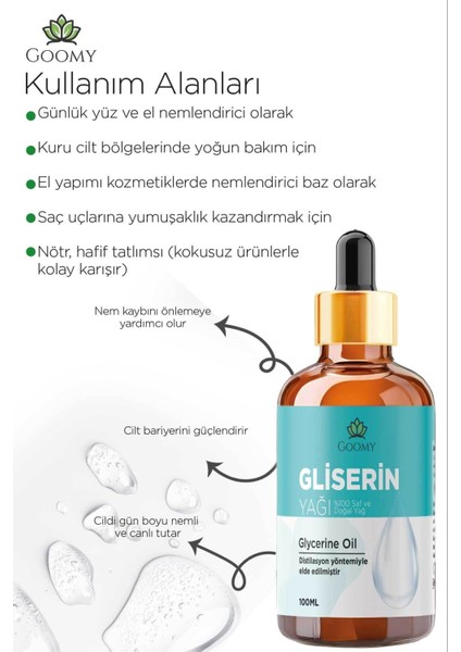 Gliserin %100 Doğal Bitkisel Yağı Gliserin Oil 100ML