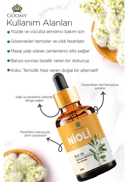 Nioil Yağı Distilasyon Doğal Bitkisel Uçucu Yağ Nioil Oil 30ml