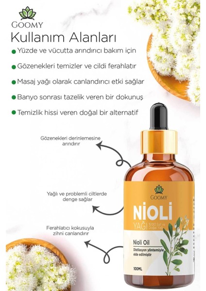 Nioil Yağı Distilasyon Doğal Bitkisel Uçucu Yağ Nioil Oil 100ml