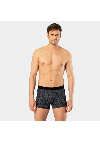 Erkek 2'li Inkjet Boxer 1324/GRI-SIYAH