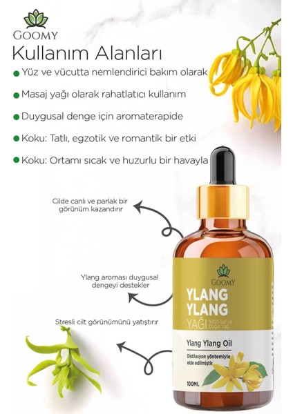 Ylang Ylang Yağı Distilasyon Doğal Bitkisel Uçucu Yağ Ylang Ylang Oil 100ml