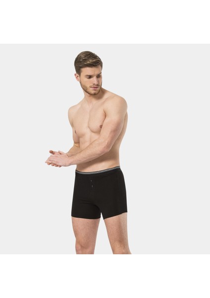 Erkek Likralı Düğmeli Boxer (2'li Paket) 135/SIYAH modelleri