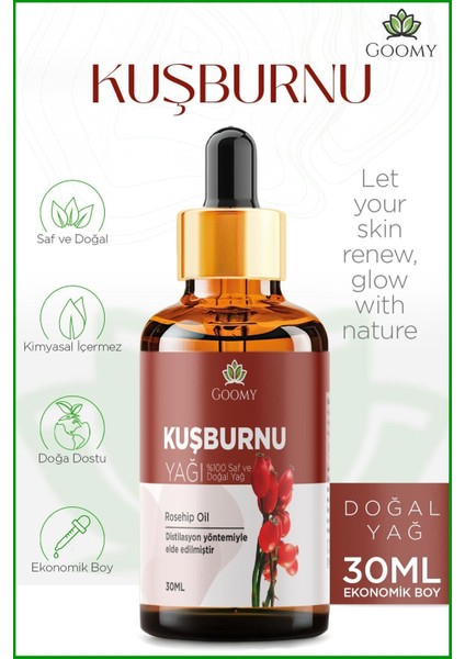 Kuşburnu Çiçeği Yağı Soğuk Sıkım Doğal Bitkisel Sabit Yağ Rosehip Oil 30ml