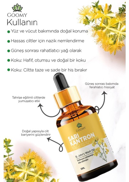 Sarı Kantaron Yağı Maserasyon Doğal Bitkisel Uçucu Yağ St John’s Wort Oil 30ml fiyatları
