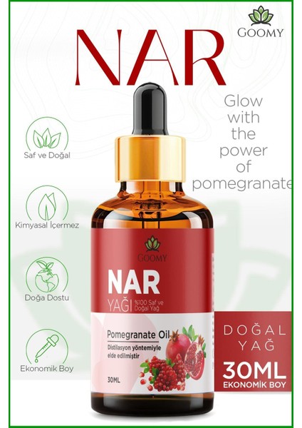 Nar Çekirdeği Yağı Soğuk Sıkım 30 ml Saf ve Doğal Pomegranate Carrier Oil