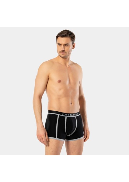 Erkek 2'li Biyeli Boxer 1322/SIYAH-GRI