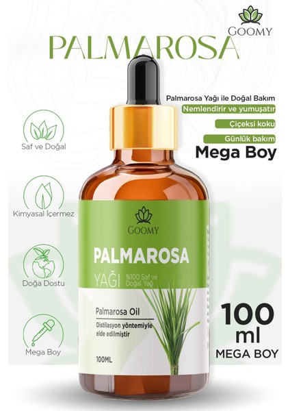 Palmarosa Uçucu Yağı 100ml Doğal Bitkisel Palmarosa Oil