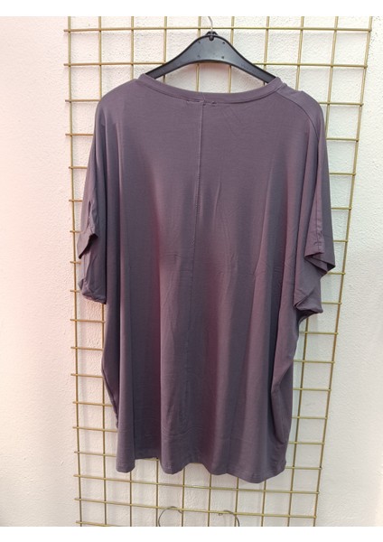 Büyük Beden Desenli Taşlı Esnek Bisiklet Yakalı Ön Baskılı Bluz fiyatları