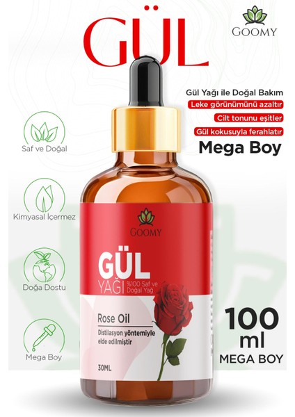 Gül Yağı Distilasyon %100 Doğal Bitkisel Uçucu Yağ Rose Oil 100ML