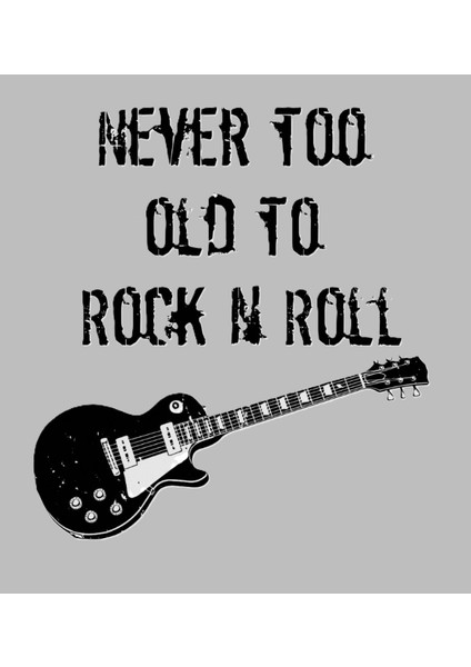 Kaliteli Penye Kadın Erkek Unisex Yetişkin Baskılı Beyaz Gri Tshirt Rock N Roll Tişört Beyaz