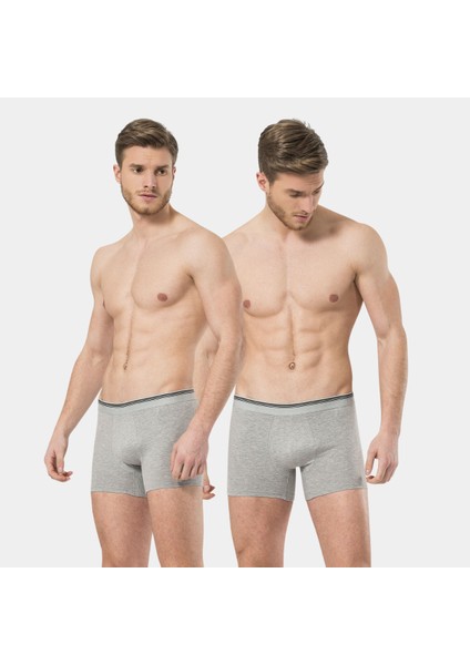 Erkek Likralı Boxer (2'li Paket) 126/GRI