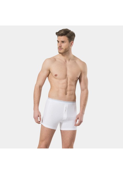 Erkek Likralı Düğmeli Boxer (2'li Paket) 135/BEYAZ modelleri