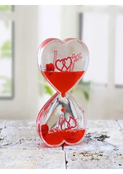 Sıvı Dekoratif Hediyelik Kum Saati "ı Love You"