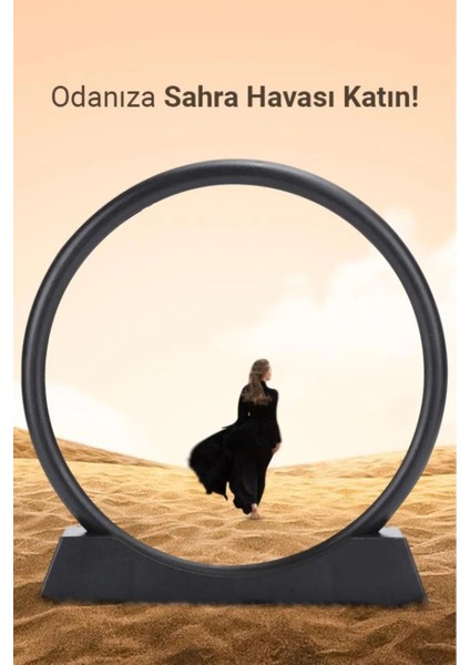 Dekoratif Yuvarlak Kum Saati Büyük Boy 12 Inç Hareketli Sandscapes Yuvarlak Cam 3D Derin Deniz