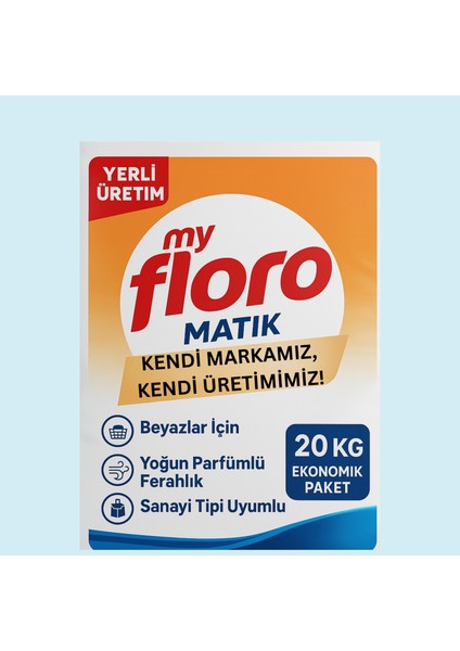 Matik 20 kg Toz Deterjan - Yoğun Parfümlü, Ekstra Beyazlık, Endüstriyel Güçte Temizlik!