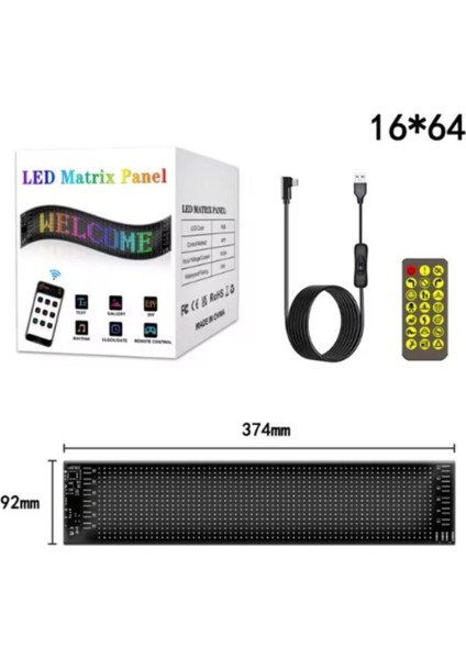 Matrix Piksel LED Panel Tabela Bluetooth Uygulama Rgb 5V Kayar Tabela