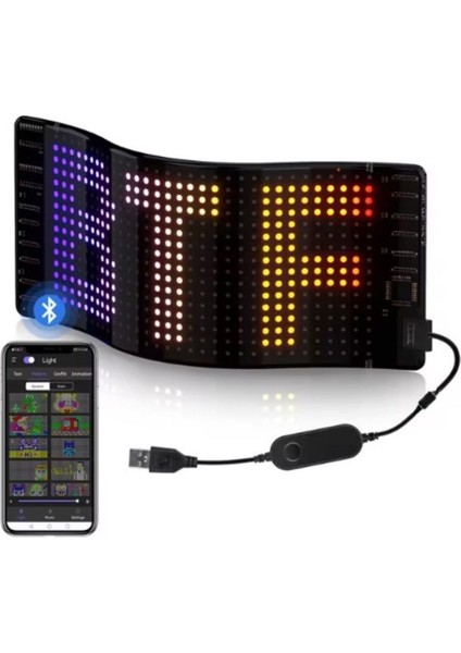 Matrix Piksel LED Panel Tabela Bluetooth Uygulama Rgb 5V Kayar Tabela