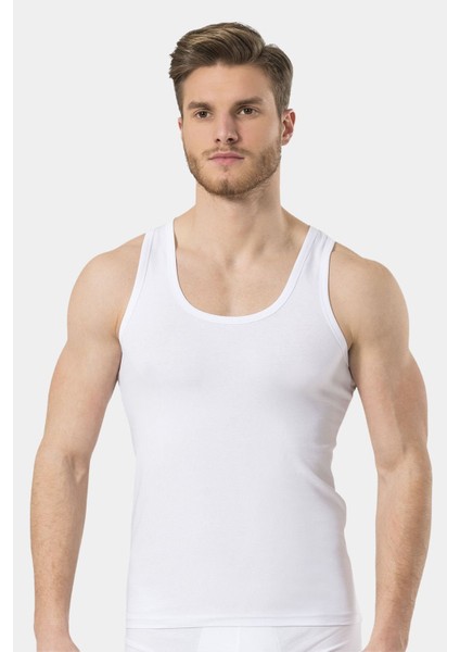 Erkek Likralı Atlet 163/BEYAZ
