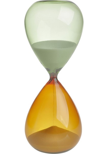 Cam Kum Saati 15 Dakika Dekoratif Yeşil Turuncu 19 cm