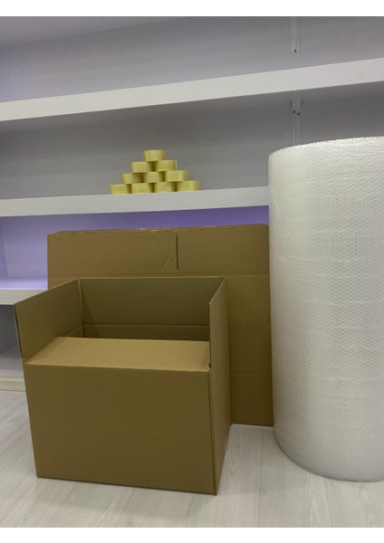 Erta Kağıt Çift Oluklu Kutu Boş Karton 60X40X40 Orta Boy 10'lu Adet Koli Bandı Hediyemizdir.