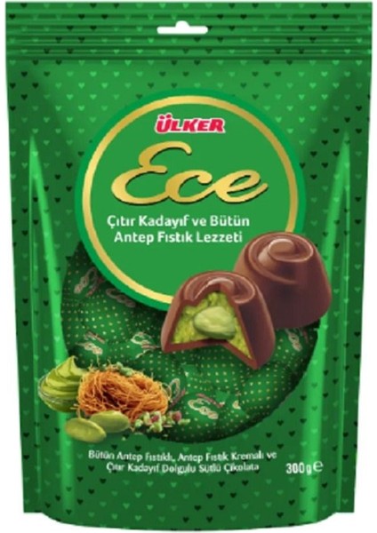Ece Dubai Çıtır Kadayıf ve Bütün Antep Fıstıklı 300 Gr.