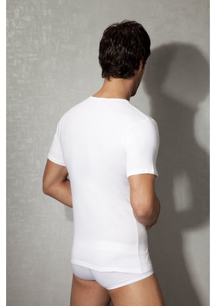 Erkek Pamuklu V Yaka Kısa Kol T Shirt 2810 fiyatları