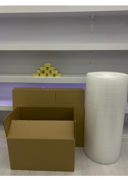 Kutu Taşınma Seti 70X40X40CM 5’li Çift Oluklu Karton 1.adet Koli Bandı ve 5mt Patpat Hediyemizdir. fırsatları