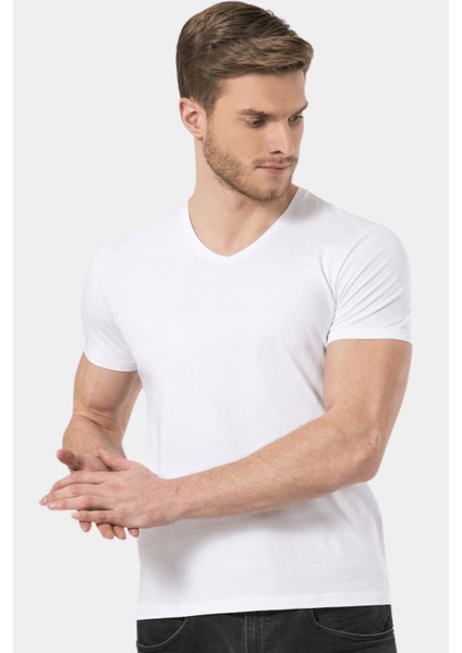 Erkek T-Shirt Las Vegas/beyaz