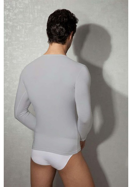 Erkek Modal Geniş Yaka Uzun Kol T Shirt 2955 modelleri