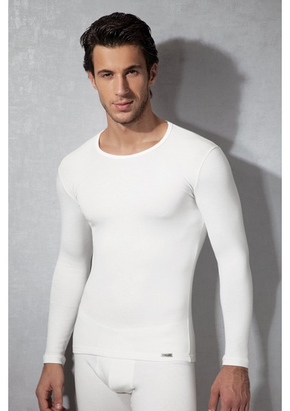 Erkek Termal Polyester Yuvarlak Yaka Uzun Kollu T Shirt 2960
